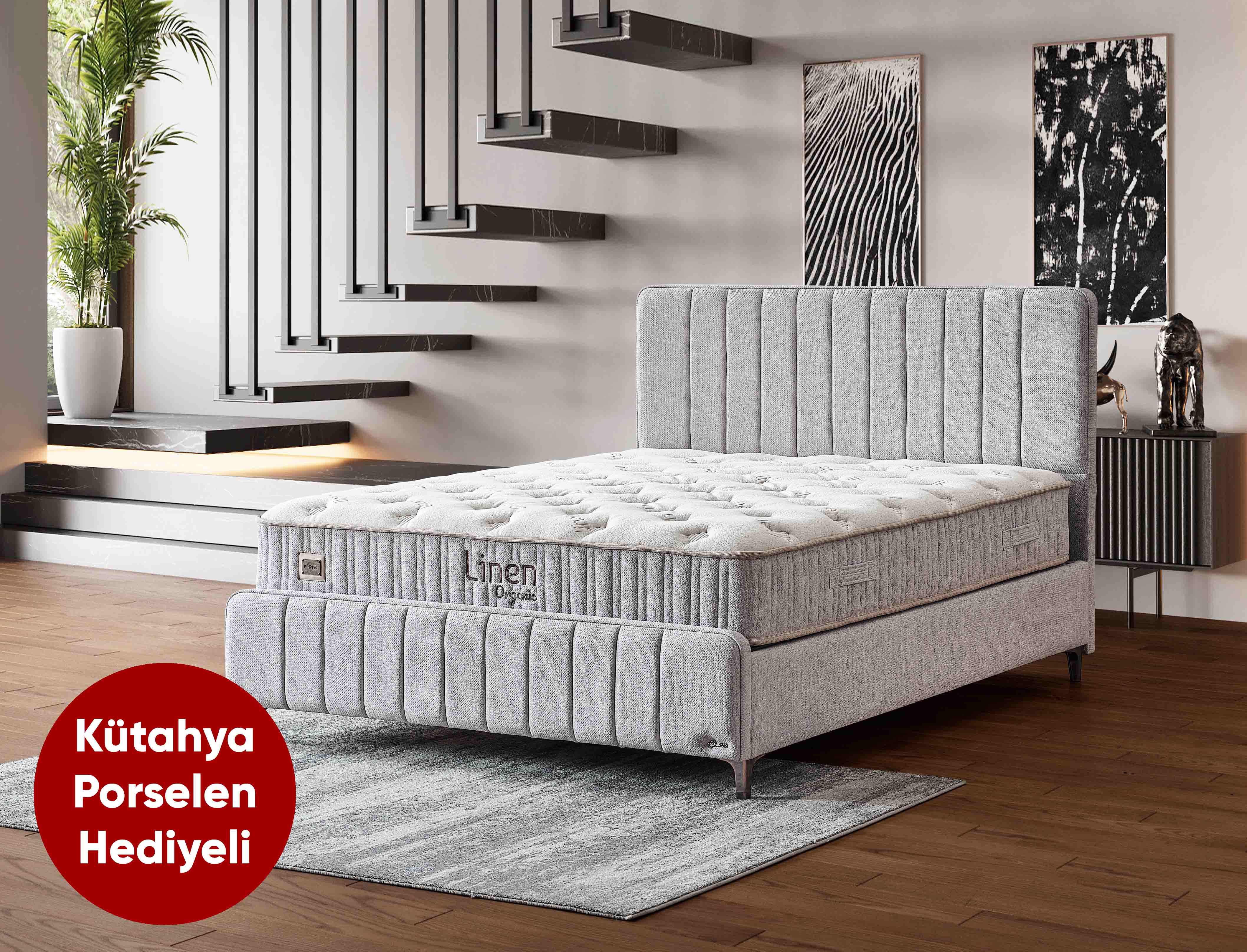 SET LINEN ORGANIC 140X190 (KUTAHYA PORSELEN HEDIYELI)